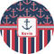 Nautical Anchors & Stripes 3" Multipurpose Round Labels - Single Sticker