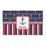 Nautical Anchors & Stripes 3' x 5' Patio Rug (Personalized)