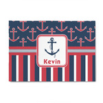 Nautical Anchors & Stripes 4' x 6' Indoor Area Rug (Personalized)