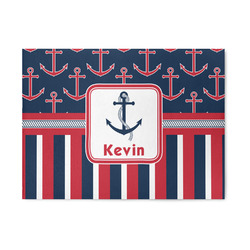 Nautical Anchors & Stripes 5' x 7' Indoor Area Rug (Personalized)