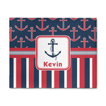 Nautical Anchors & Stripes 8' x 10' Indoor Area Rug (Personalized)