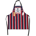 Nautical Anchors & Stripes Apron With Pockets w/ Name or Text