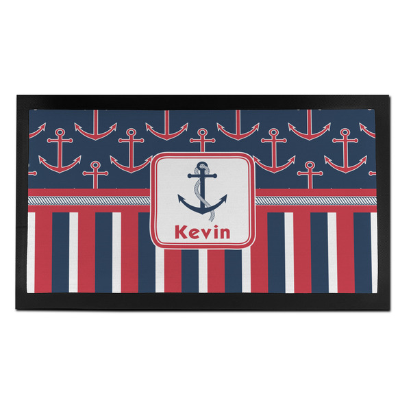 Custom Nautical Anchors & Stripes Bar Mat - Small (Personalized)