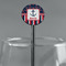 Nautical Anchors & Stripes Black Plastic 5.5" Stir Stick - Round - Main