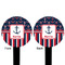 Nautical Anchors & Stripes Black Plastic 6" Food Pick - Round - Double Sided - Front & Back