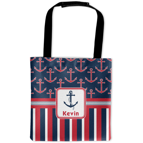 Custom Nautical Anchors & Stripes Auto Back Seat Organizer Bag (Personalized)