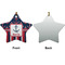 Nautical Anchors & Stripes Ceramic Flat Ornament - Star Front & Back (APPROVAL)