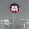 Nautical Anchors & Stripes Clear Plastic 7" Stir Stick - Round - Main