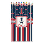 Nautical Anchors & Stripes Colored Pencils (Personalized)