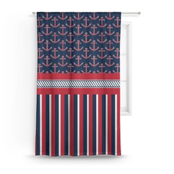 Nautical Anchors & Stripes Curtain - 50"x84" Panel
