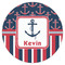 Nautical Anchors & Stripes Drink Topper - XSmall - Single