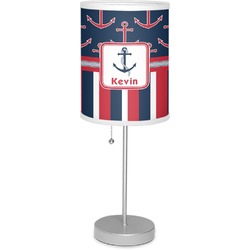 Nautical Anchors & Stripes 7" Drum Lamp with Shade Linen (Personalized)