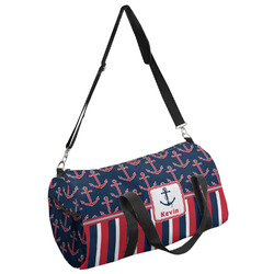 Nautical Anchors & Stripes Duffel Bag - Large (Personalized)