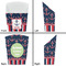 Nautical Anchors & Stripes French Fry Favor Box - Front & Back View