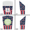 Nautical Anchors & Stripes French Fry Favor Box - Front & Back View