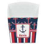 Nautical Anchors & Stripes French Fry Favor Boxes (Personalized)