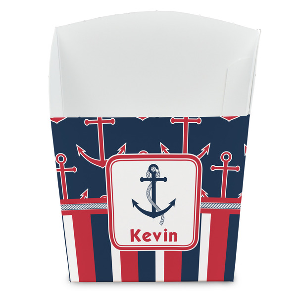 Custom Nautical Anchors & Stripes French Fry Favor Boxes (Personalized)