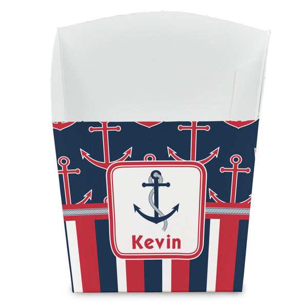 Custom Nautical Anchors & Stripes French Fry Favor Boxes (Personalized)