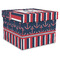 Nautical Anchors & Stripes Gift Boxes with Lid - Canvas Wrapped - XX-Large - Front/Main