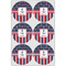 Nautical Anchors & Stripes Icing Circle - Large - Set of 6