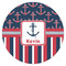 Nautical Anchors & Stripes Icing Circle - Large - Single