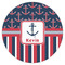 Nautical Anchors & Stripes Icing Circle - Medium - Single