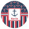 Nautical Anchors & Stripes Icing Circle - Small - Single