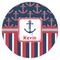 Nautical Anchors & Stripes Icing Circle - XSmall - Single