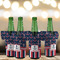 Nautical Anchors & Stripes Jersey Bottle Cooler - Set of 4 - LIFESTYLE