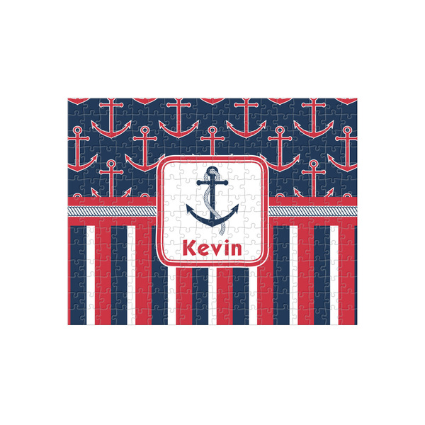 Custom Nautical Anchors & Stripes 252 pc Jigsaw Puzzle (Personalized)