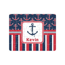 Nautical Anchors & Stripes 30 pc Jigsaw Puzzle (Personalized)