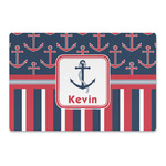 Nautical Anchors & Stripes Large Rectangle Car Magnet (Personalized)