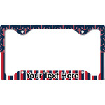 Nautical Anchors & Stripes License Plate Frame - Style C (Personalized)