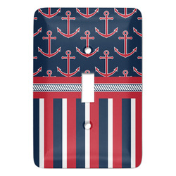 Nautical Anchors & Stripes Light Switch Cover (Single Toggle)