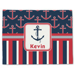 Nautical Anchors & Stripes Single-Sided Linen Placemat - Single w/ Name or Text