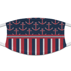 Nautical Anchors & Stripes Cloth Face Mask (T-Shirt Fabric)