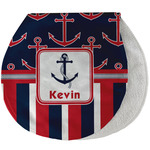 Nautical Anchors & Stripes Burp Pad - Velour w/ Name or Text