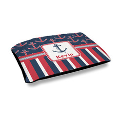 Nautical Anchors & Stripes Outdoor Dog Bed - Medium (Personalized)