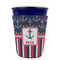 Nautical Anchors & Stripes Party Cup Sleeves - without bottom - FRONT (on cup)