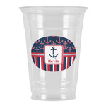 Nautical Anchors & Stripes Party Cups - 16oz (Personalized)