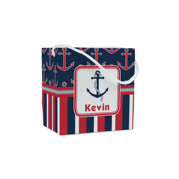 Custom Nautical Anchors & Stripes Party Favor Gift Bags - Gloss (Personalized)