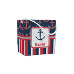 Nautical Anchors & Stripes Party Favor Gift Bags - Matte (Personalized)