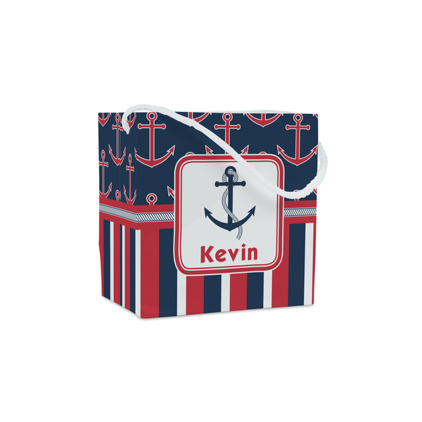Custom Nautical Anchors & Stripes Party Favor Gift Bags - Matte (Personalized)