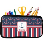 Nautical Anchors & Stripes Neoprene Pencil Case (Personalized)