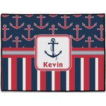 Nautical Anchors & Stripes Door Mat (Personalized)