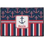 Nautical Anchors & Stripes Door Mat - 36"x24" (Personalized)