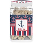 Nautical Anchors & Stripes Dog Treat Jar (Personalized)