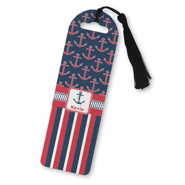 Custom Nautical Anchors & Stripes Plastic Bookmark (Personalized)