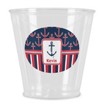 Nautical Anchors & Stripes Plastic Shot Glass (Personalized)