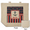 Nautical Anchors & Stripes Reusable Cotton Grocery Bag - Front & Back View